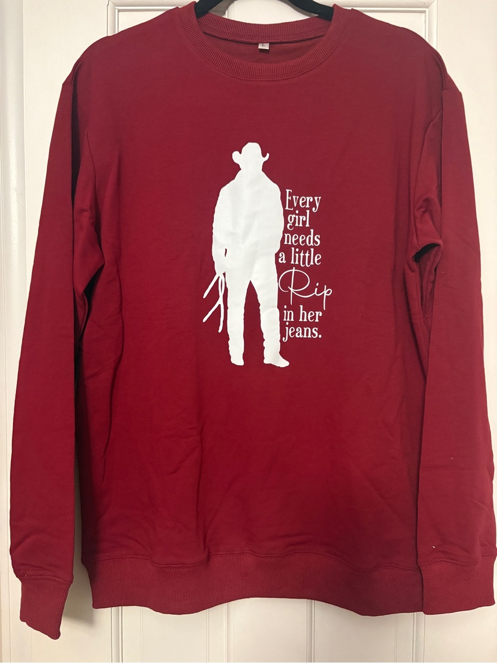 Rip Wheeler Yellowstone Inspired Sweatshirt Women’s Large Burgundy